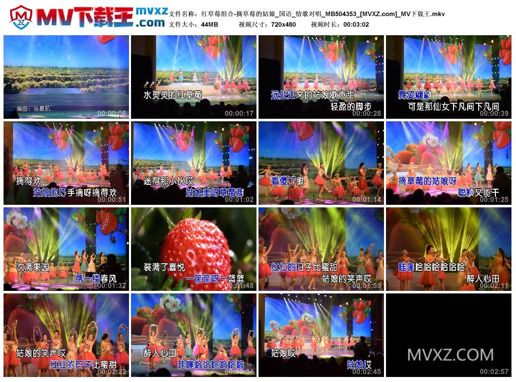 红草莓组合-摘草莓的姑娘_国语_情歌对唱_MB504353